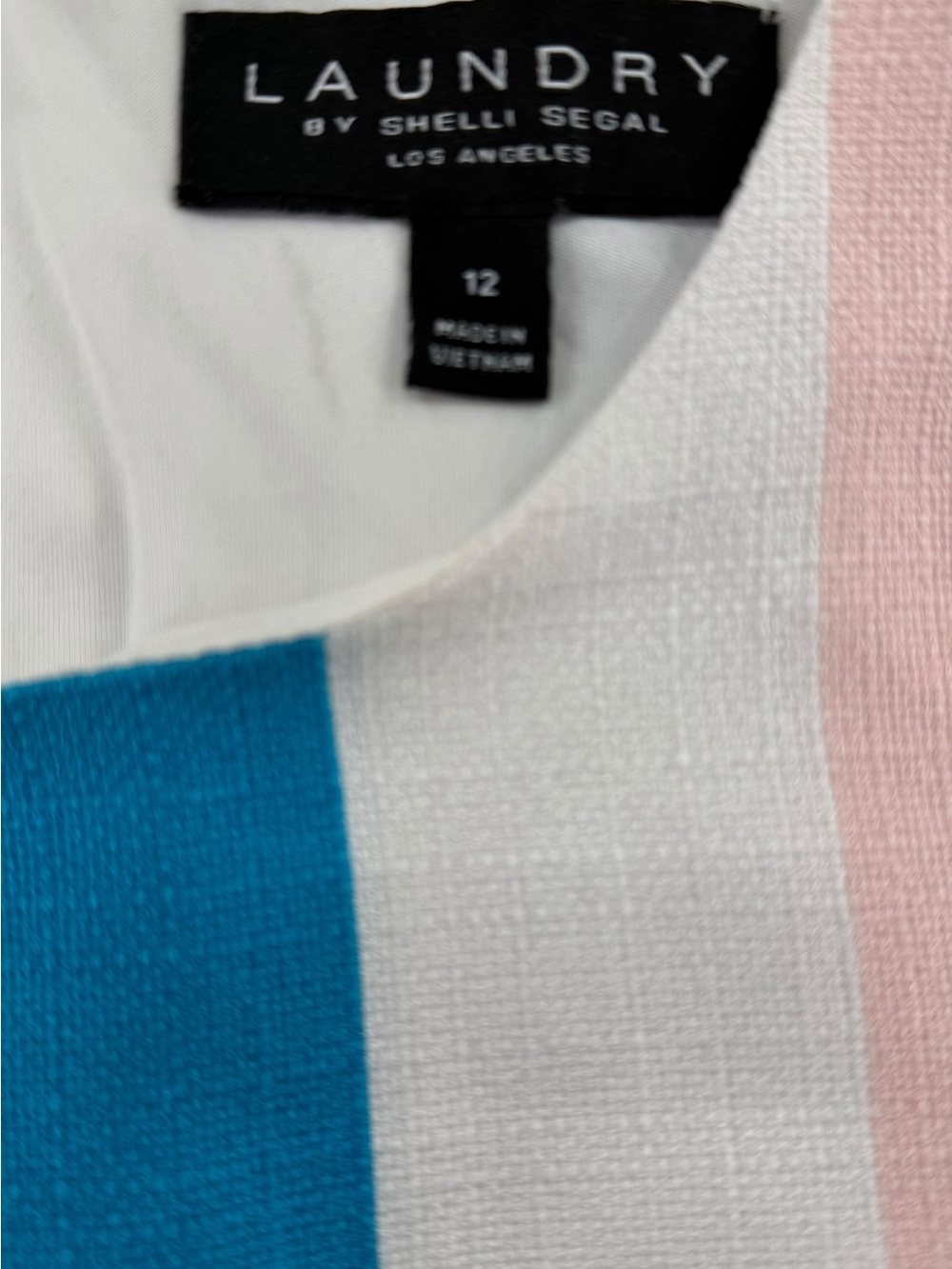 Laundry by Shelli Segal Multicolor Striped Sleeveless Shift Dress Size: 12 - Picture 5 of 9